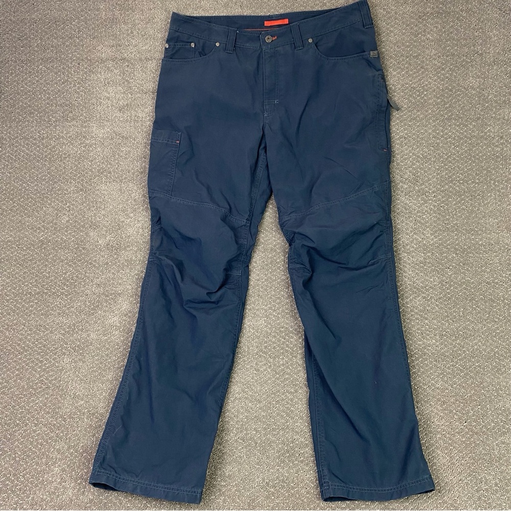 LL Bean Riverton Pants 38 x 34 Slate Blue Lined Straight Leg Carpenter Hiking